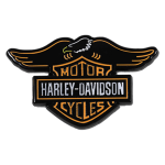 Harley-davidson 1.5 Inch. Neon Bar & Shield Eagle Metal Pin Gloss Black Finish