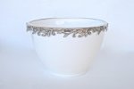 Deep Ceramic Bowl Metal Leaf Border 18.5X28.5CM