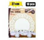 Doilie Paper Rnd White 10PC 27CM Marketplace Brits Bros