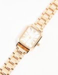 Goldair Gold Roman Numerals Rectangle Watch