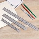 3PCS Ruler Metal Straight Edge Ruler Stainless Steel Ruler Back To School School Supplies Markers Stationery Colored Markers