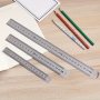 3pcs Ruler Metal Straight Edge Ruler Stainless Steel Ruler Back To School School Supplies Markers Stationery Colored Markers