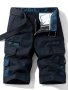 Men's Stylish 100% Cotton Loose Solid Cargo Shorts With Pockets Active Breathable Shorts For Hiking Jogging Cycling Outdoor Fitness Workout Bermuda Shorts