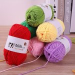 Assorted Colors Milk Cotton Yarn 150G BALL Medium Worsted Yarn For Knitting Crocheting Sweaters Hats Scarves Toys Flowers