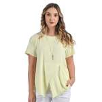 Mock Wrap One Pocket Detail T-Shirt - Fluo Yellow L xl