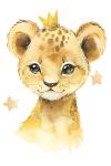 Baby Watercolour Lion Canvas Print - 600MM X 600MM