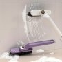 Multifunctional 2-in-1 Rotating Cleaning Brush V-Shaped Joint 360-Degree Hard Bristle Brush For Bathroom Tile And Wall Grout Cleaning Durable Plastic Material - Purple