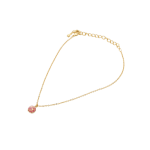 Iridescent Pink Pendant Gold Chain Anklet