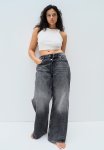 Curvy Fit Baggy Low Jeans - Grey