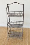 3 Tier Standing Rack With Mesh Baskets 108X42CM