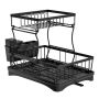 Black Double-layer Detachable Kitchen Dish Rack