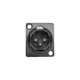 SX0103 3-PIN Male Metal Xlr Chassis Mount Connector - Black