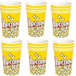 - Paper Popcorn Buckets - Yellow 945ML - Bulk Pack Of 24
