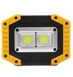Cob LED 30W USB Rechargeable Portable Spot Light With Powerbank Yellow