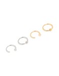 Mixed Metal Plated Surgical Steel Diamante Twist Nose Rings & Studs 4-PACK