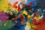 Canvas Wall Art - Vibrant Abstract Expressionist Piece Thick - A1498 - 120 X 80 Cm