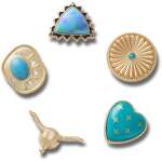 Goldair Gold Turquoise Western 5 Pack Jibbitz - Multi Osfa