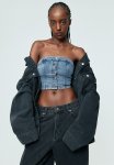 Denim Bustier Top - Blue