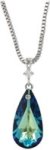 Xp Glitter Stone Shaped Swarovski Embellished Crystal Necklace - Blue