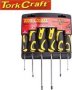 Tork Craft Screw Driver Set 6 Pce With Wall Mountable Rack S2 Pz Sl