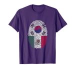 South Korea And Mexico Fingerprint Half South Korean Mexican T-Shirt