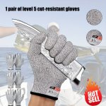 Level 5 Cut-resistant Gloves Food-safe Pe Material High-efficiency Protection For Kitchen Butchery & Fish Filleting - 1 Pair