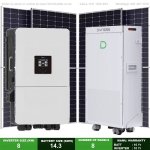 8KW Hybird Inverter - Dyness 14.3KWH Powerbrick Battery + 8 Solar Pv Panels