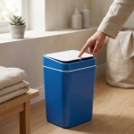 8L Slim Trash Can With Lid Compact Waste Bin