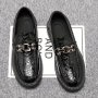 Men's Solid Color Classic Slip On Loafer Shoes Comfy Non Slip Casual Business Style Dress Shoes Men's Footwear