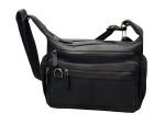 Vintage Crazy Horse Leather Multipocket Bag- Black