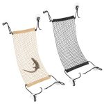 Equijuance Bearded Dragon Hammock Foldable Mesh Climbing Net With Suction Cups 2 Pack Yellow+black 2PCS-45CM