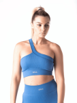 Prime State One Shoulder Sports Bra - Blue - Large