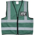 Pioneer Blackish Green Reflective Vest With Zip & Id Pouch