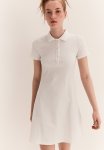 Collared Ribbed Dress - Cream