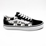 Vans Old Skool Logo Ladies Casual Sneaker Check Black white
