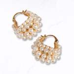 MINI Pearl Bag Hoop Earrings - Gold Free