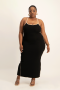 Zee Ribbed Bodycon Dress W/ Contrast Piping - XXL