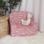A Kids Sofa Foam Chair Dusty Pink With Name