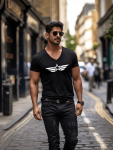 Commando Tee - Militaire Series - Black - Large Centre