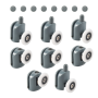 8 X Shower Door Rollers 4 Top Rollers And 4 Bottom Rollers With The Screw