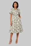 Sleeved Midi Dress - XXL Green