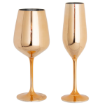 Rose Gold Electroplated Wine And Champagne Glasses Set Of 12