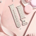 Engraved Strap For Apple Watch Band 44MM 40MM 45MM 49MM 41MM 38MM 42MM Leopard Silicone Bracelet Iwatch Series 7 Se 3 6 8 9