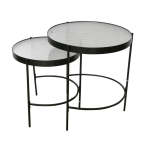 Elias Glass And Metal Nesting Table Black