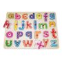 Snookums Wooden Peg Alphabet Letter Puzzle For Toddlers With 26 Pieces Educational Toys Kids Age 2-4 Great Preschool Gifts For Girls And Boys