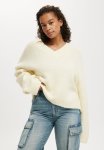 Cotton On Luxe V-neck Pullover - Lemon Icing