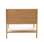 Sam 2 Drawer Bedside Table - South African Pine Smoke