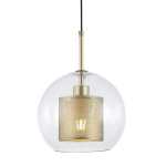 New York Ball Glass Pendant - Black 200MM