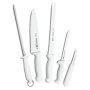 Professional 6 Piece Knife Kit With Roll Bag - White Handles