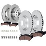 Detroit Axle - 8PC Brake Kit For Jeep 2018-2023 Wrangler Disc Brake Rotors Ceramic Brakes Pads With Hardware 2019 2020 2021 2022